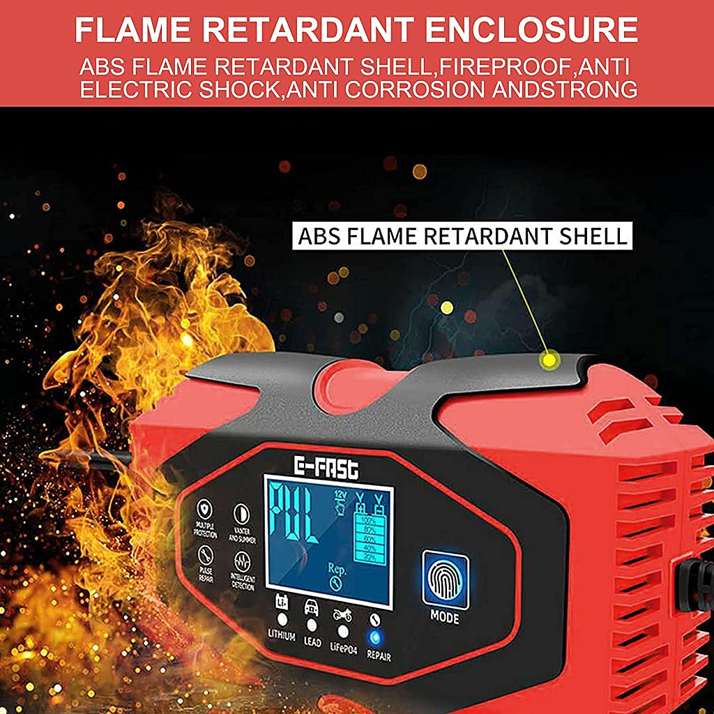 Verilux Car Battery Charger, 6A 12V/3A 24V Car Battery Charger Charges, Automotive Smart Portable Battery Charger Maintainer for Car, Motorcycle, Lawn Mower and More, Red Verilux Car Battery Charger, 6A 12V/3A 24V Car Battery Charger Charges, Automotive Smart Portable Battery Charger Maintainer for Car, Motorcycle, Lawn Mower and More, Red